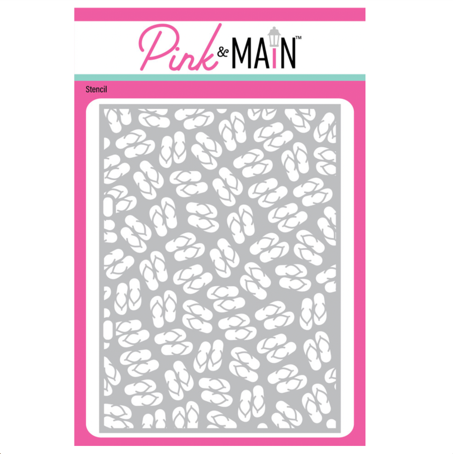 Pink and Main Flip Flops Stencil pms144