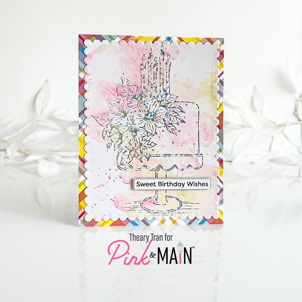 Pink and Main Floral Cake Foilables Panels pmf308 cake