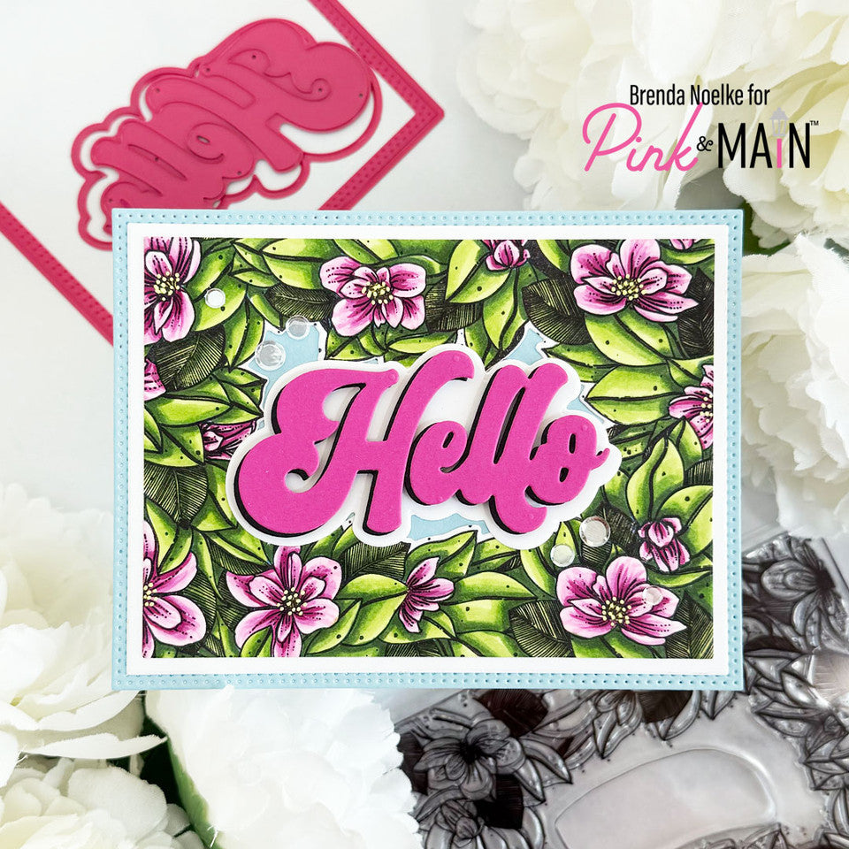 Pink and Main Floral Frame Dies pnm829 tropical flowers