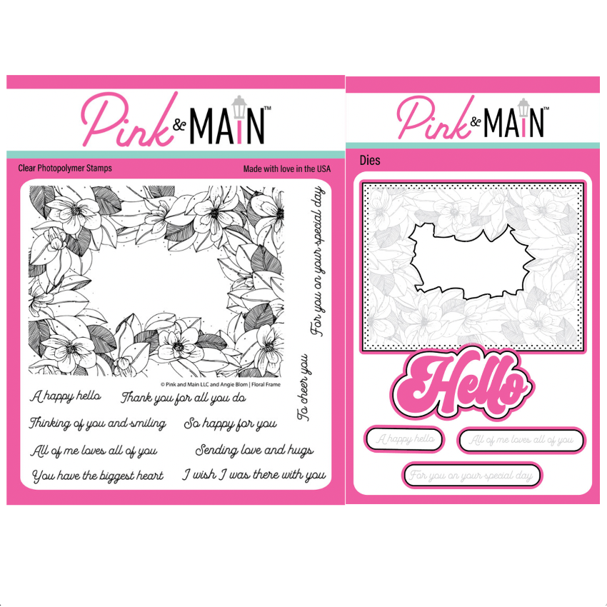 Pink and Main Floral Frames Clear Stamp and Die Set