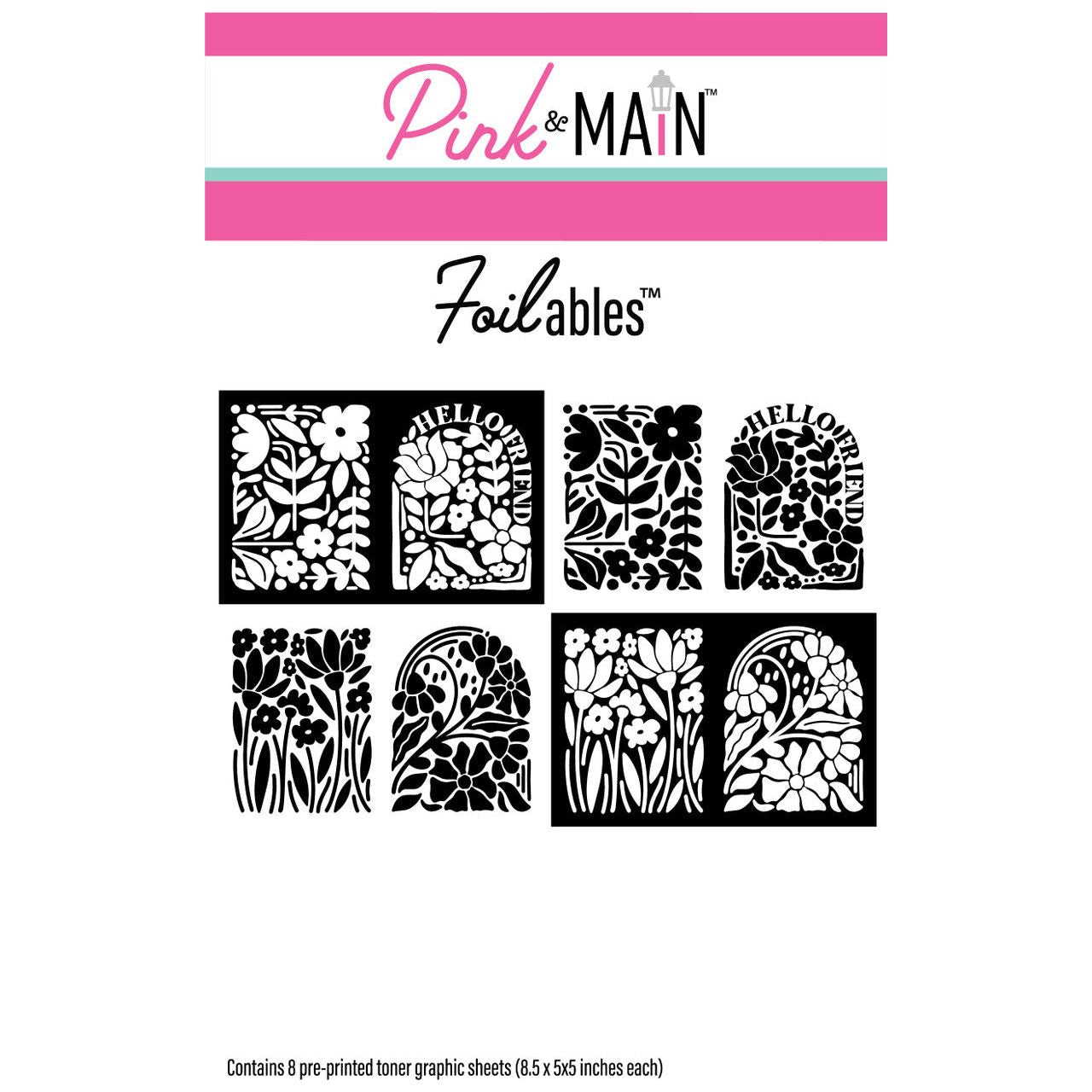 Pink and Main Flower Motifs Foilable Panels pmf317