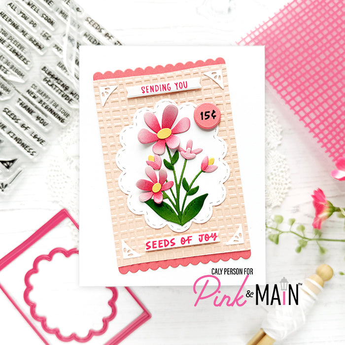 Pink and Main Flower Seed Packet Dies pnm892 seeds of joy card caly person