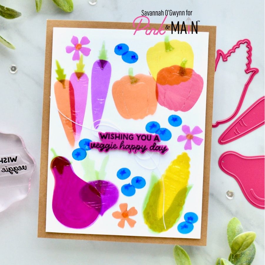 Pink and Main Flower Seed Packet Dies pnm892 vellum veggies happy day card