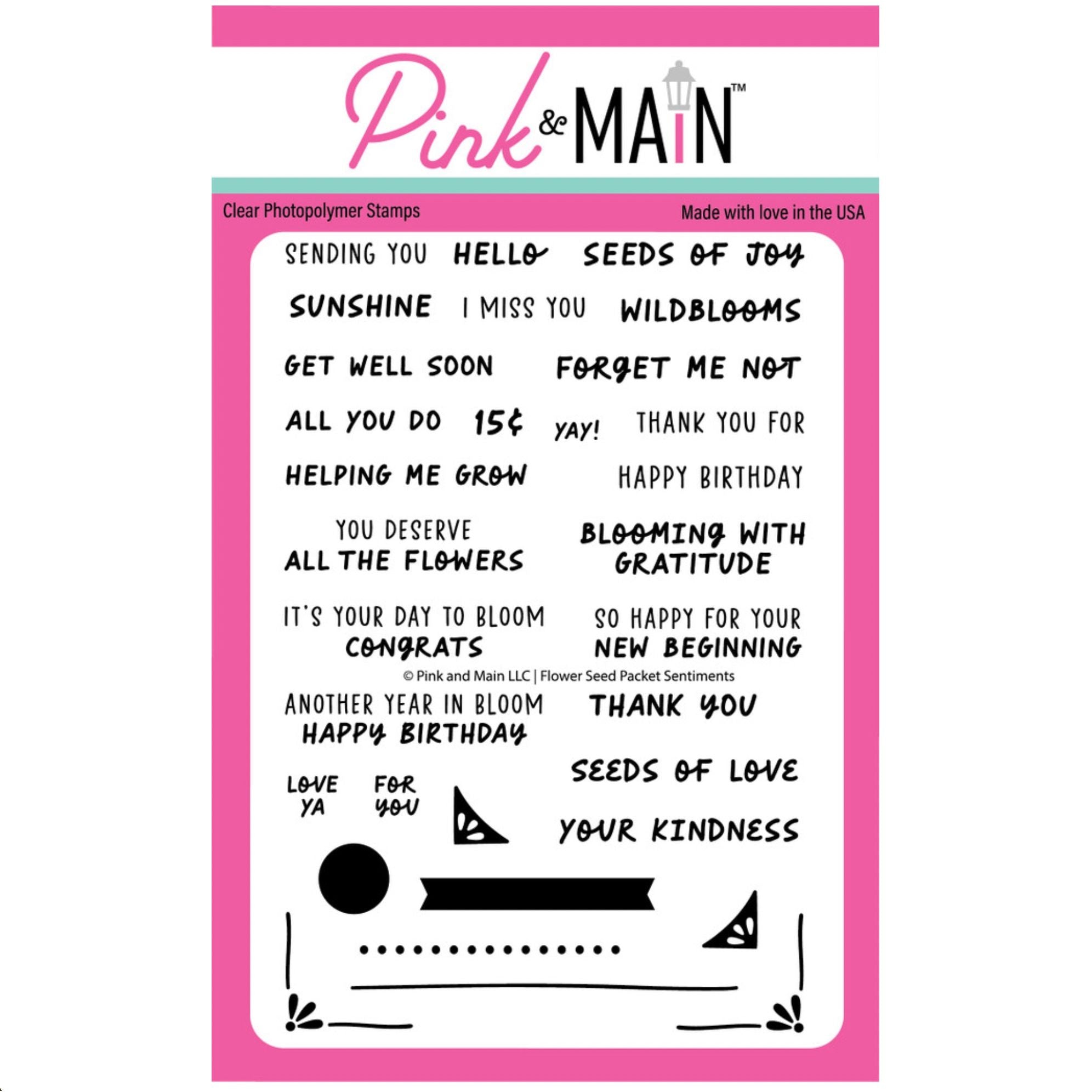 Pink and Main Flower Seed Packet Sentiments Stamp and Flower Seed Packet Die Set product image 1