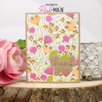 Pink and Main Flowers in the Breeze Stencil and Foilables Set pms135 thank you