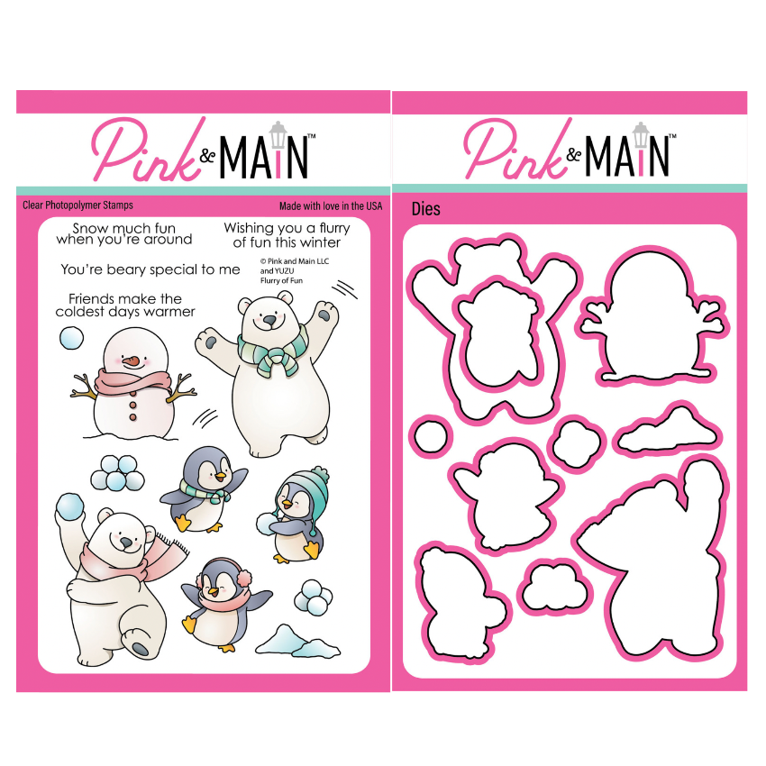 Pink and Main Flurry of Fun Clear Stamp and Die Set