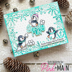 Pink and Main Flurry of Fun Clear Stamps pm0830  penguins