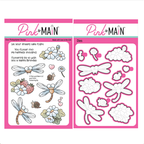 Pink and Main Fluttering By Clear Stamp and Die Set