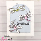 Pink and Main Fluttering By Clear Stamp and Die Set happy birthday
