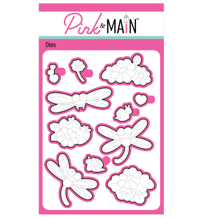 Pink and Main Fluttering By Clear Stamp and Die Set image 2