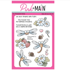 Pink and Main Fluttering By Clear Stamps pm0875