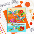 Pink and Main Fluttering By Clear Stamps pm0875 bright colors