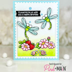 Pink and Main Fluttering By Clear Stamps pm0875 pink flowers