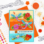 Pink and Main Fluttering By Dies pnm867 colorful flowers