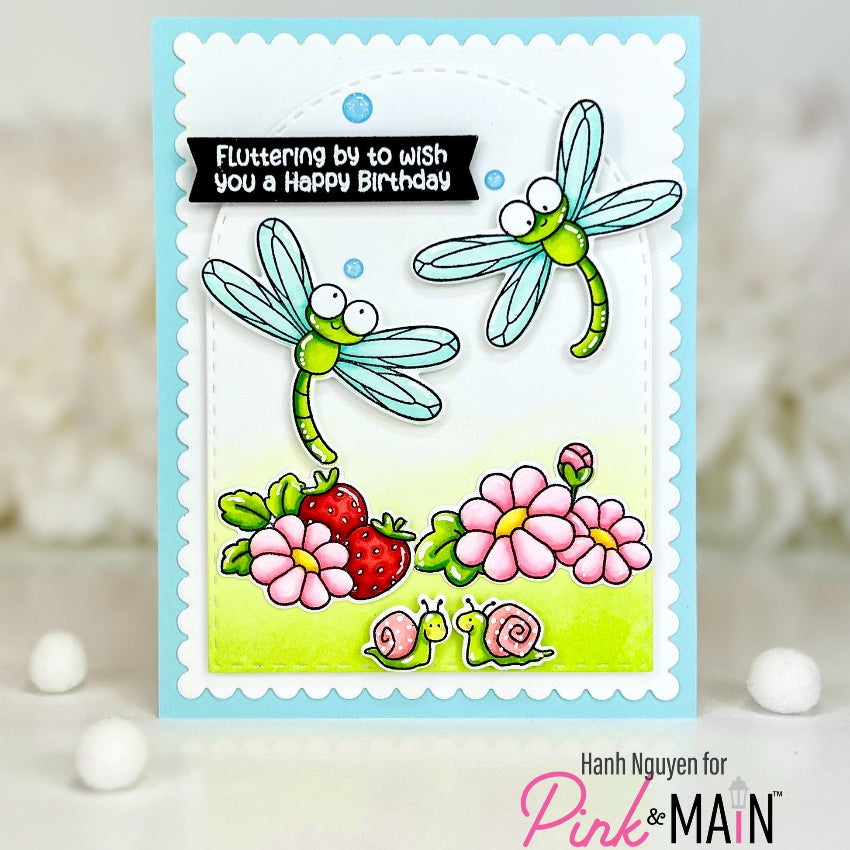 Pink and Main Fluttering By Dies pnm867 pink flowers