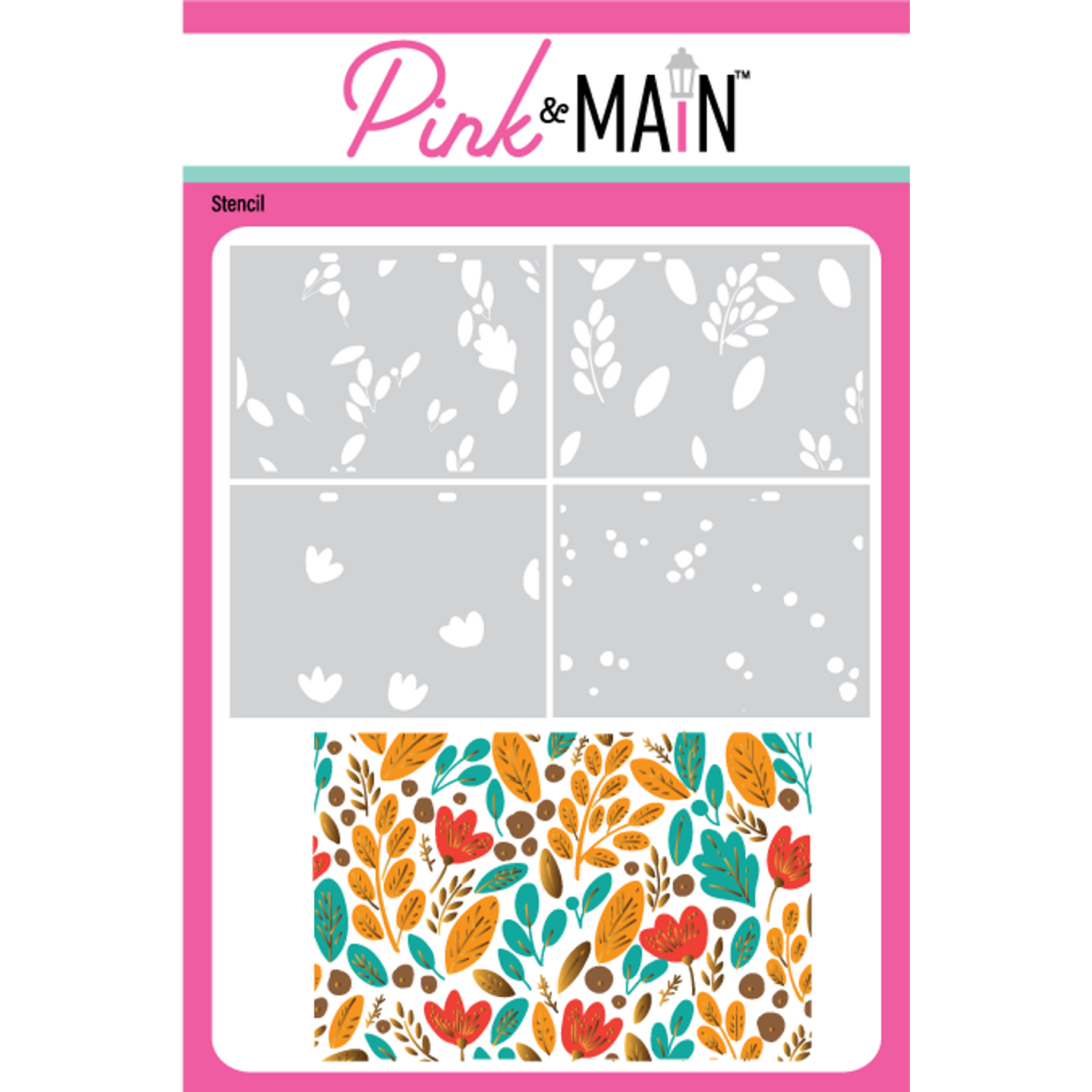Pink and Main Foliage Stencils pms129*