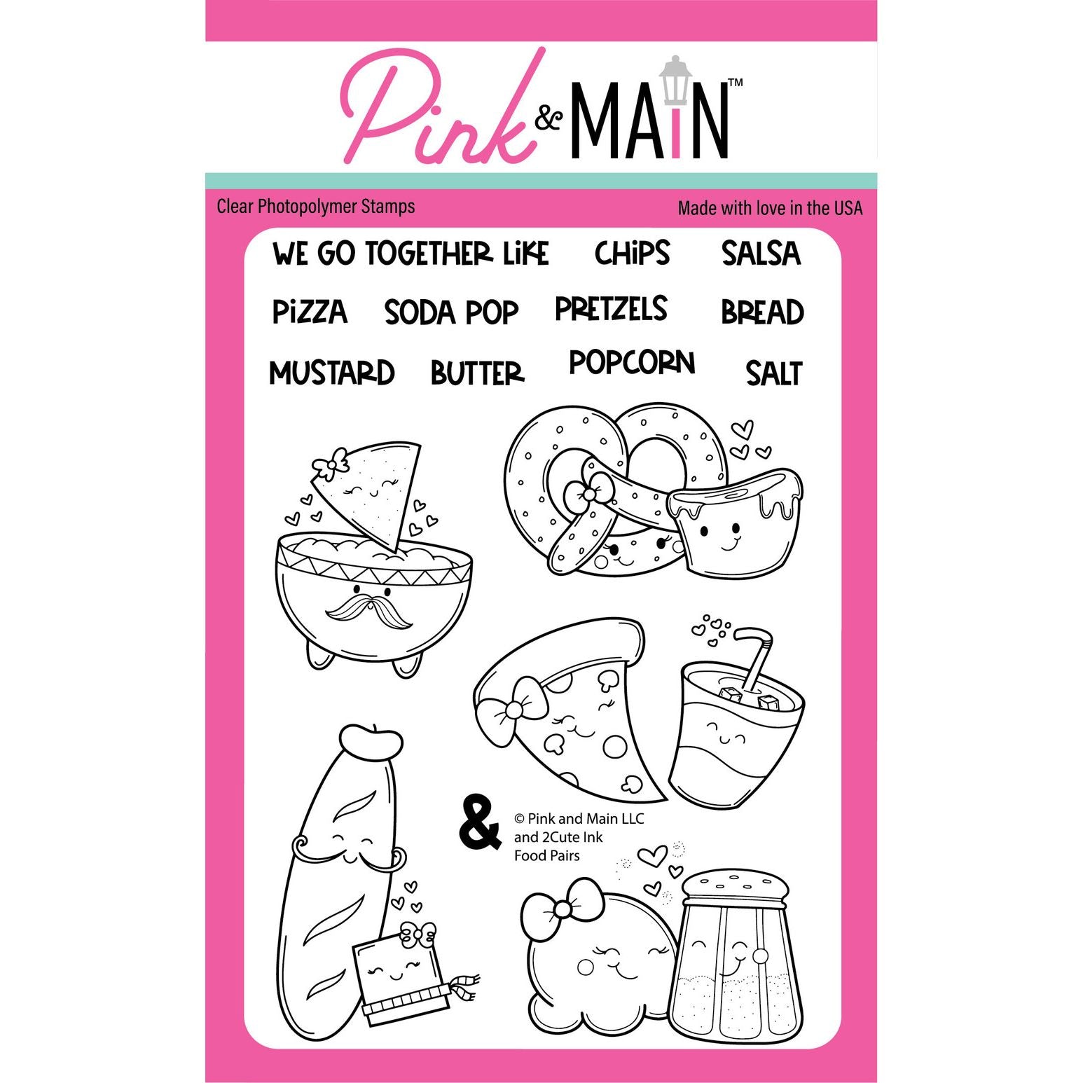 Pink and Main Food Pairs Clear Stamp and Die Set image 1