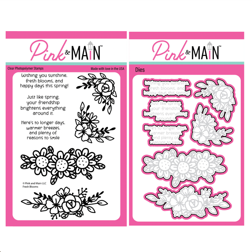 Pink and Main Fresh Blooms Clear Stamp and Die Set