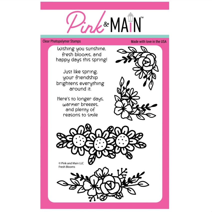 Pink and Main Fresh Blooms Clear Stamps pm0843