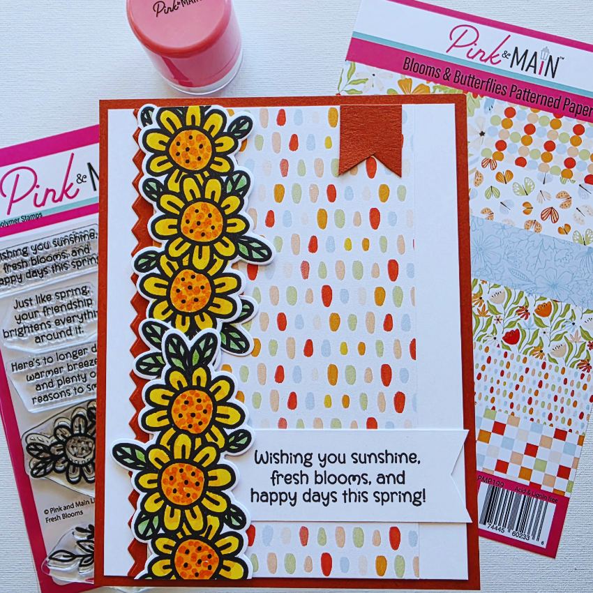 Pink and Main Fresh Blooms Clear Stamps pm0843 sunflowers