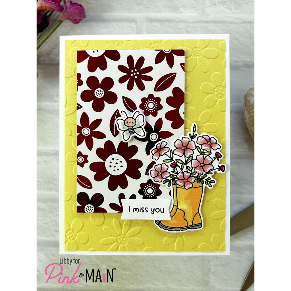 Pink and Main Fun Flowers Foilables Panels pmf326 miss you