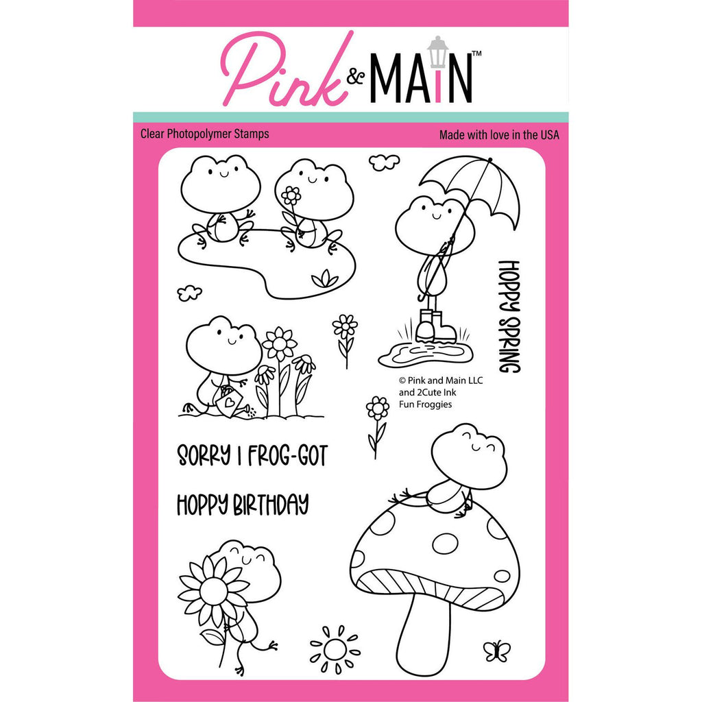 Pink and Main Fun Froggies Clear Stamps pm0785