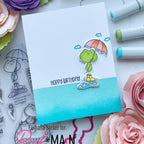 Pink and Main Fun Froggies Clear Stamps pm0785 rain