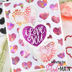 Pink and Main Fun Hearts Stickies Adhesive Transfers and Coordinating Dies Set pmf176* love you card