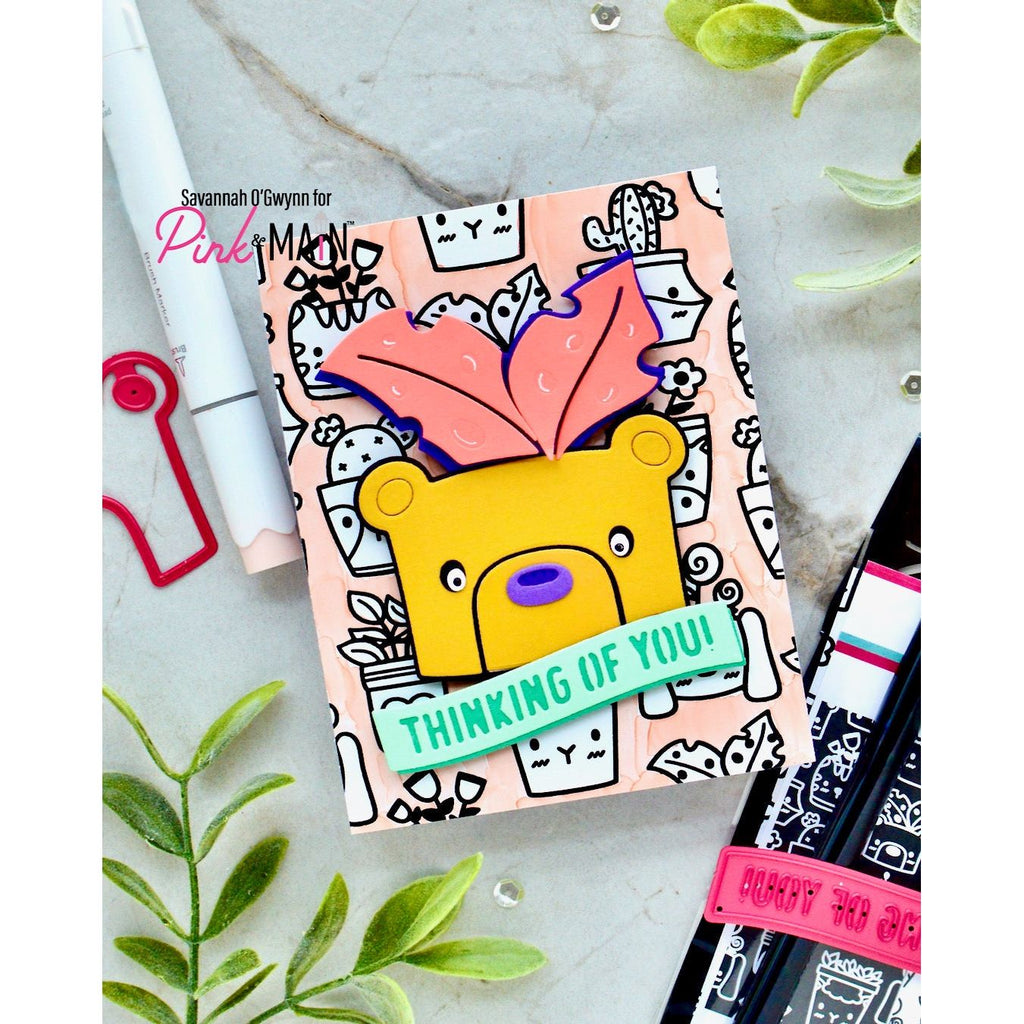 Pink and Main Fun Planters Foilables Panels pmf297 thinking of you