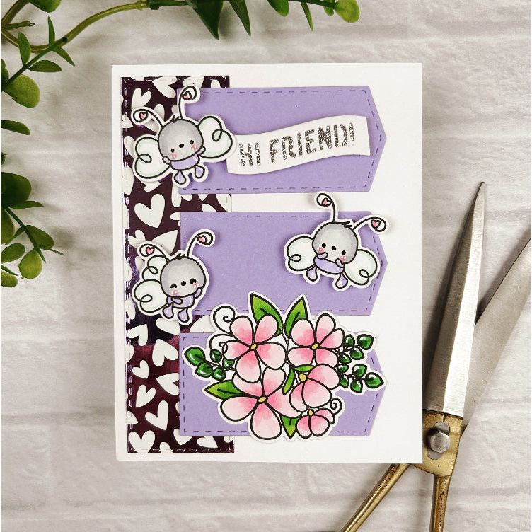 Pink and Main Fun Sentiment Banners Set 2 Dies pnm727 hi friend