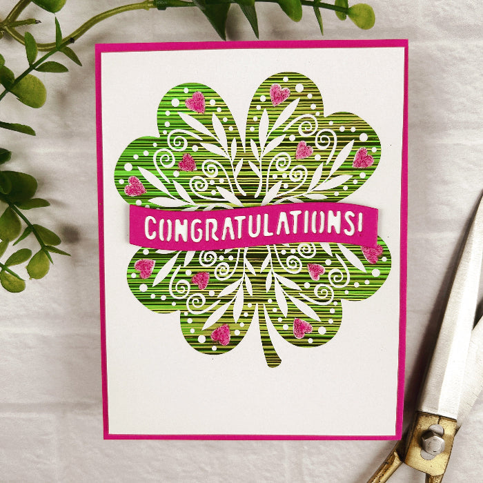 Pink and Main Fun Sentiment Banners Set 3 Dies pnm729 congratulations