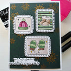 Pink and Main Fun Winter Frames Clear Stamps pm0923 may your winter sparkle gold snowflakes card