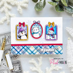 Pink and Main Fun Winter Frames Dies pnm933 bows on frames card