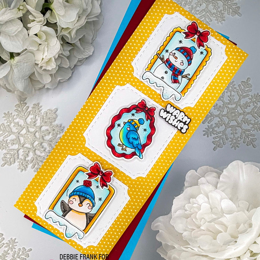 Pink and Main Fun Winter Frames Dies pnm933 warm wishes card
