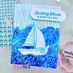 Pink and Main Gentle Waves Foilables Panels pmf337 blue
