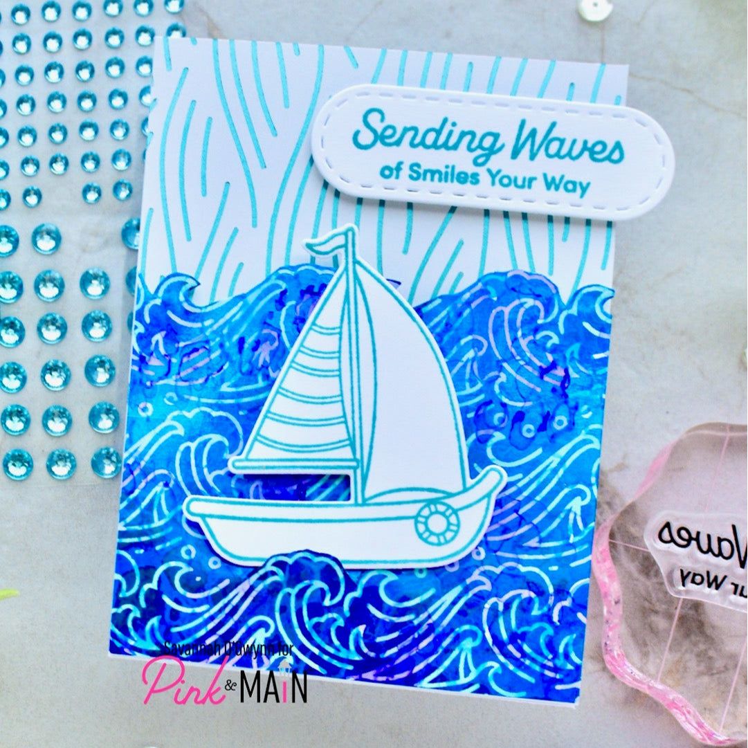 Pink and Main Gentle Waves Foilables Panels pmf337 blue