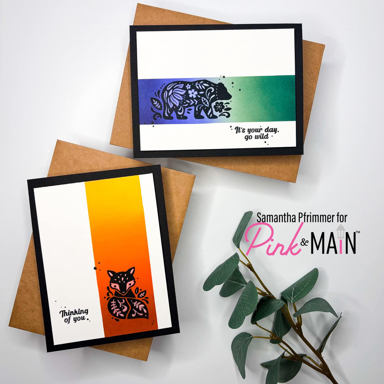 Pink and Main Go Wild Clear Stamp and Die Set animals
