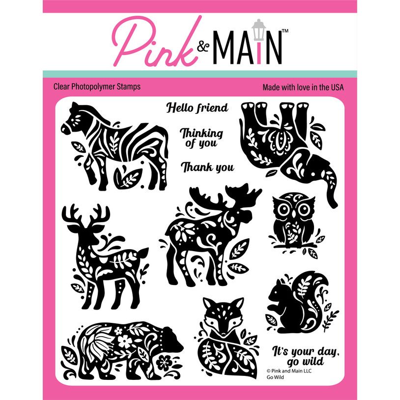 Pink and Main Go Wild Clear Stamp and Die Set image 1