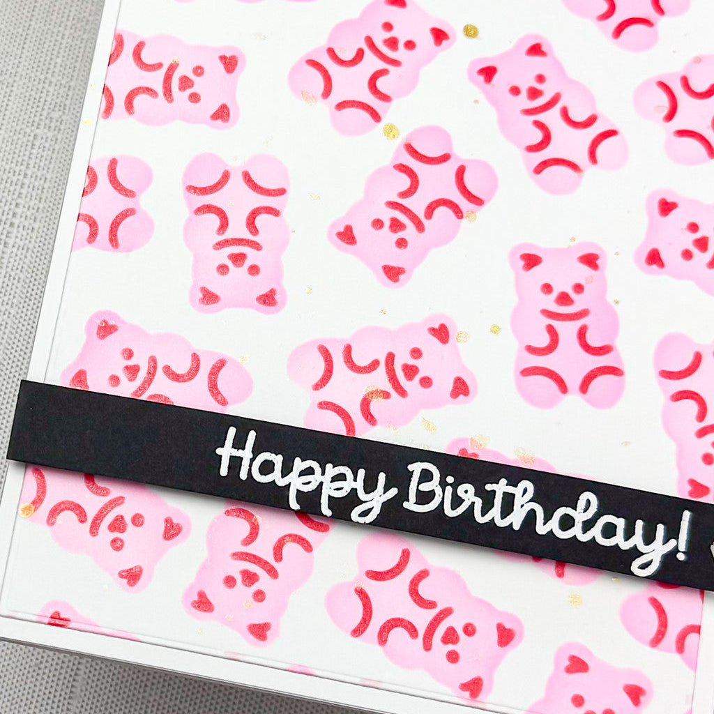 Pink and Main Gold Paint and Splatter Bottle pme200 happy birthday