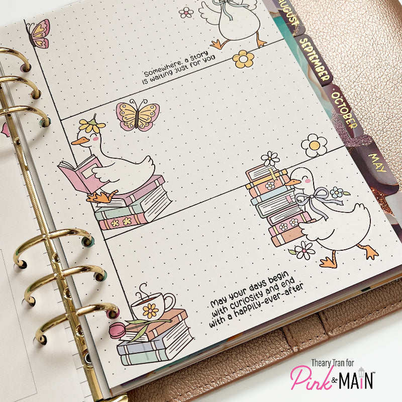 Pink and Main Good Story Clear Stamp and Die Set journal page