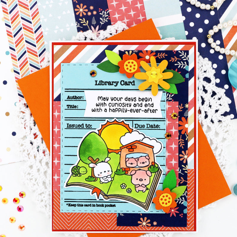 Pink and Main Good Story Clear Stamps pm0868 orange flowers