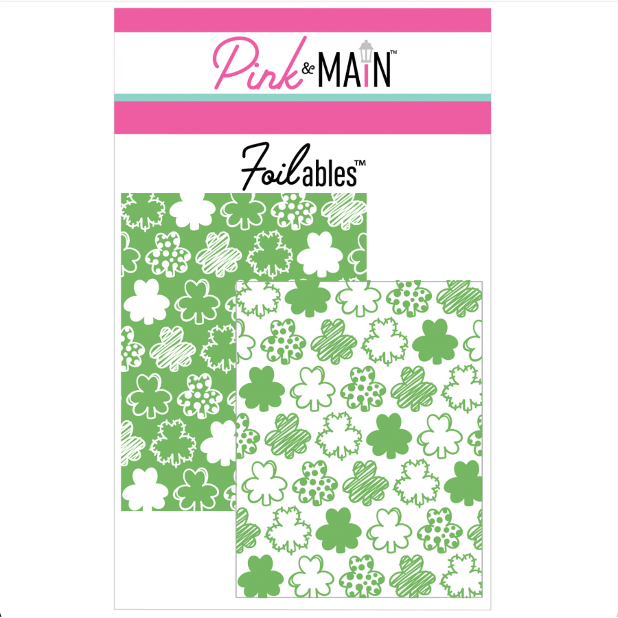 Pink and Main Green Shamrocks Foilables Panels pmf386