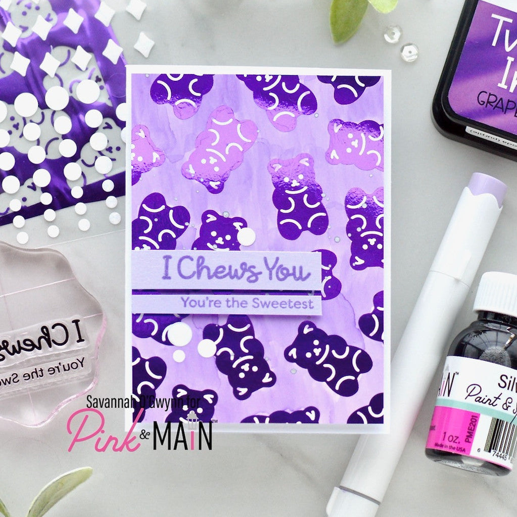 Pink and Main Gum-Believable Clear Stamps pm0863 purple bears