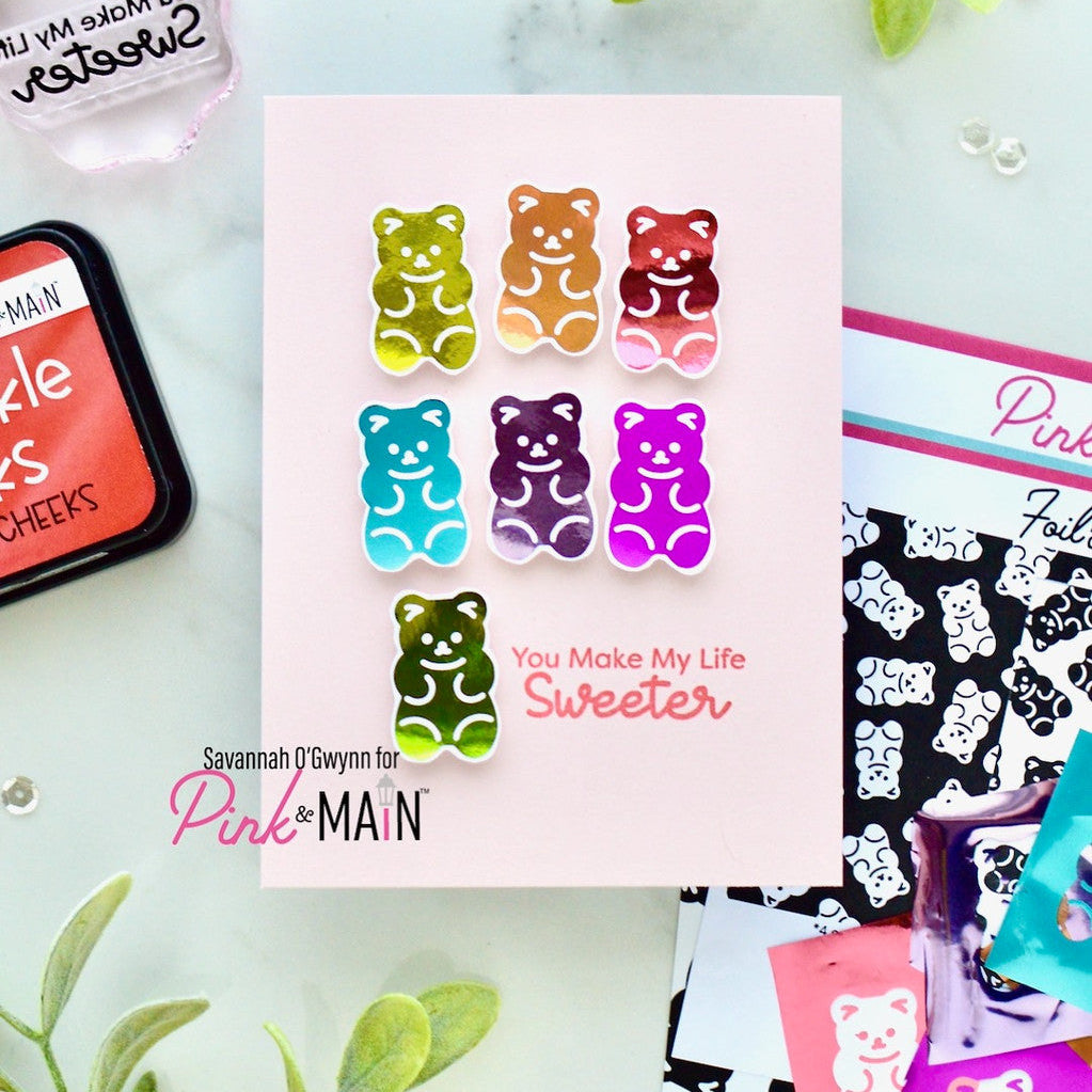 Pink and Main Gum-Believable Clear Stamps pm0863 rainbow bears