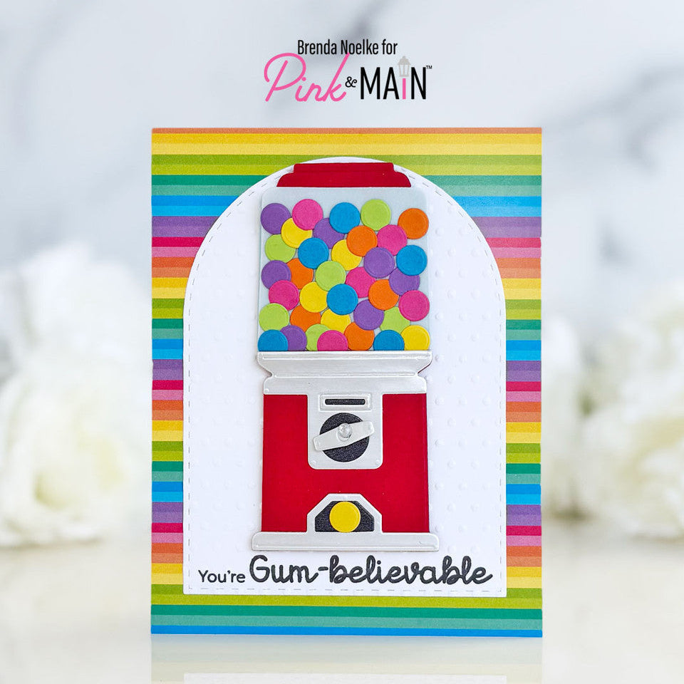 Pink and Main Gumball Machine Dies pnm851 rainbow gumballs