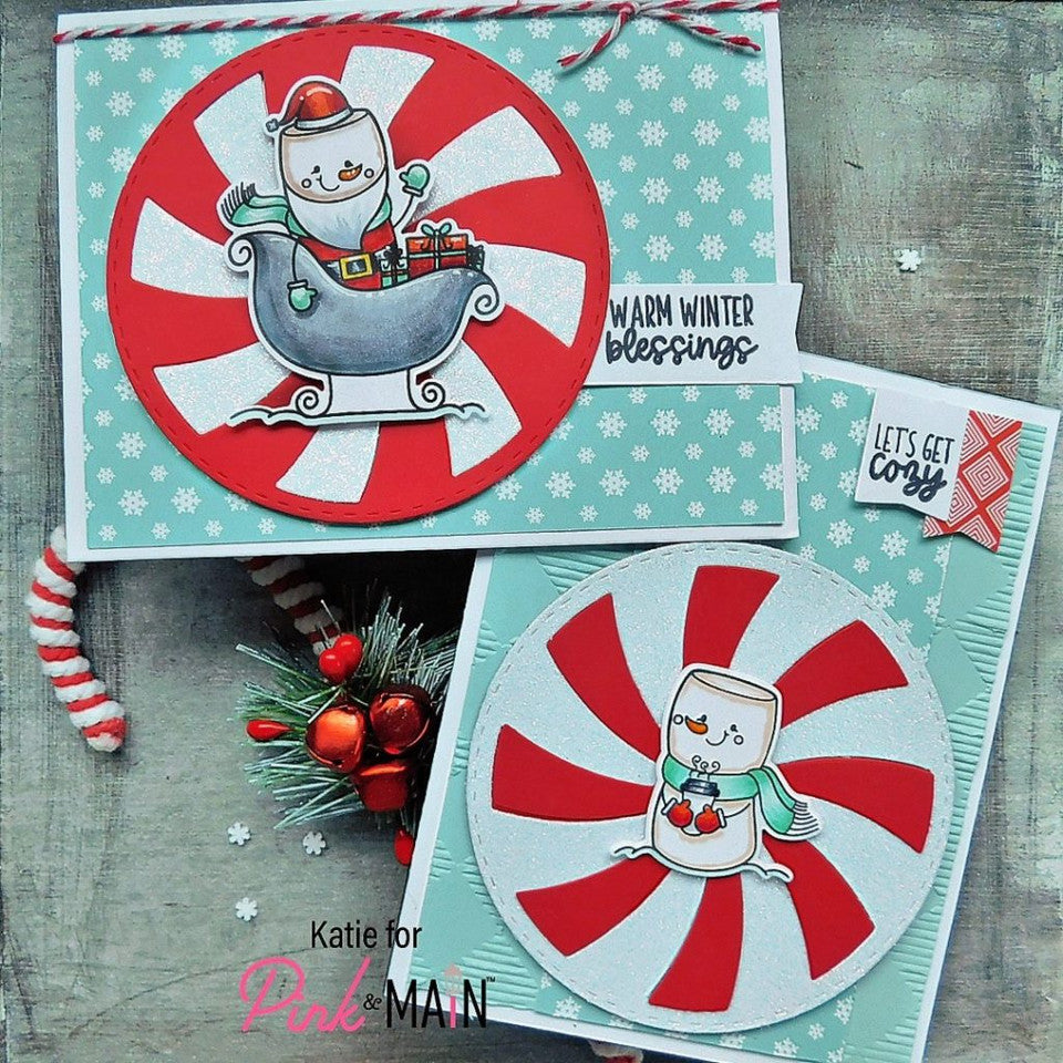 Pink and Main HELLO WINTER Clear Stamps PM0585 peppermints