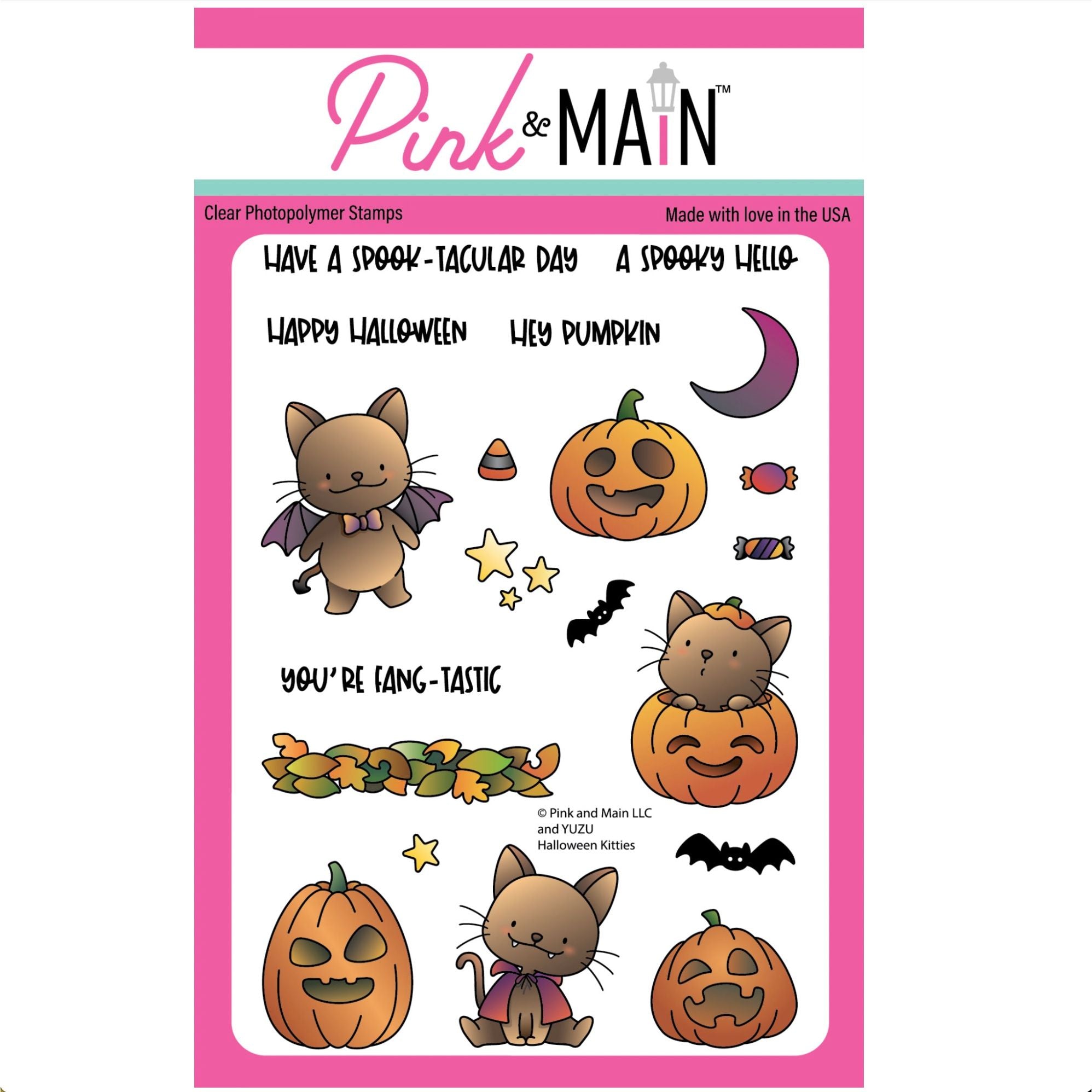Pink and Main Halloween Kitties Clear Stamps pm0900