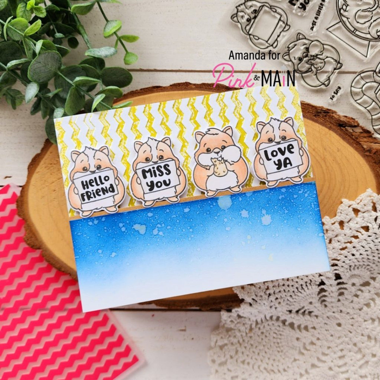 Pink and Main Hammies Clear Stamps PM0628 miss you