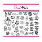 Pink and Main Handlettered Holiday Greetings Foilables Cut Ups pmf361