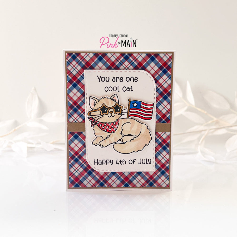 Pink and Main Happy 250 8.5 x 5.5 Paper Pack pmp201 happy 4th of july card